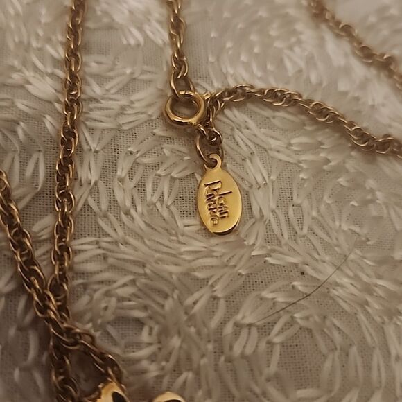 Vintage Joan Rivers Gold Paved Diamond Necklace - Picture 6 of 7